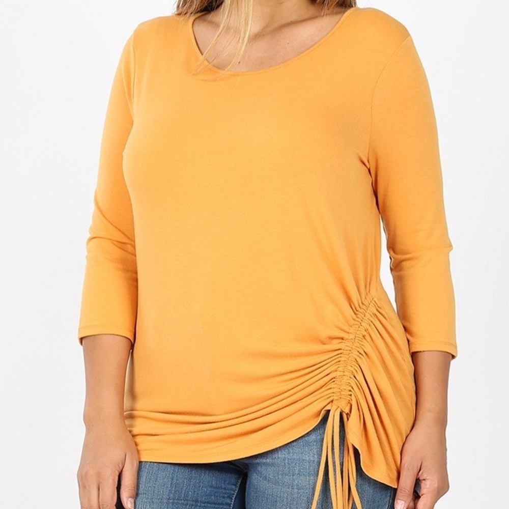 Mustard Plus Quarter Sleeve Top NWT